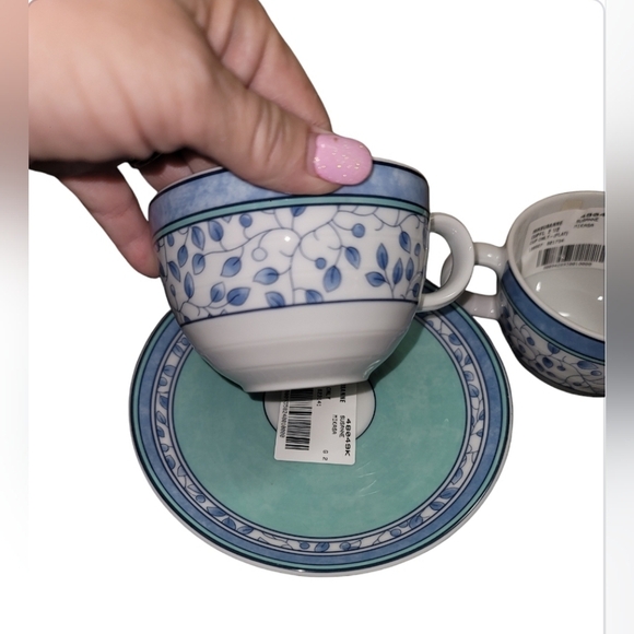 Mikasa China SL104 SUSANNE Flat Cup & Saucer Set of 2 cups and 3 Saucers NWT - Picture 2 of 10